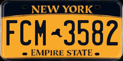 NY license plate FCM3582