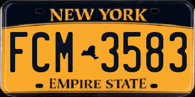 NY license plate FCM3583