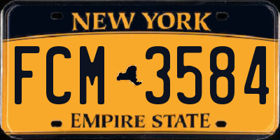 NY license plate FCM3584