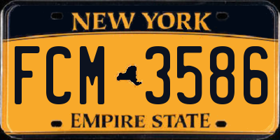 NY license plate FCM3586