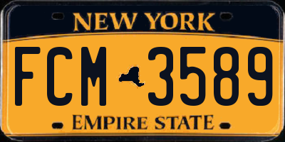 NY license plate FCM3589
