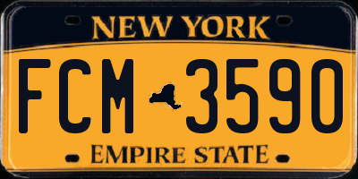 NY license plate FCM3590