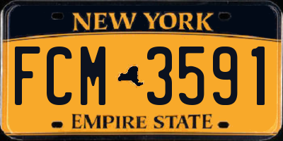 NY license plate FCM3591