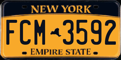 NY license plate FCM3592