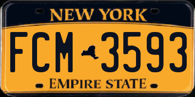 NY license plate FCM3593