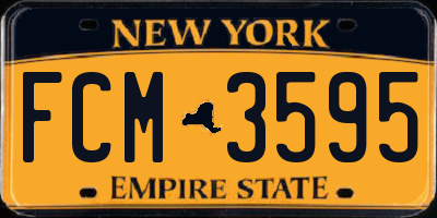 NY license plate FCM3595