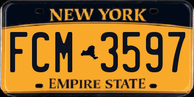 NY license plate FCM3597