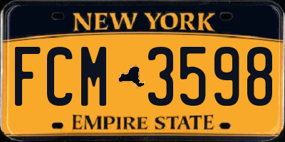 NY license plate FCM3598