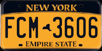 NY license plate FCM3606