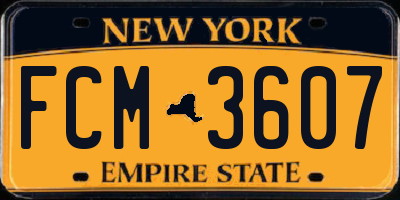 NY license plate FCM3607