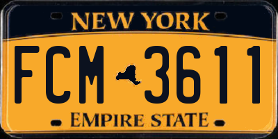 NY license plate FCM3611