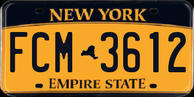 NY license plate FCM3612