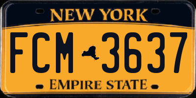 NY license plate FCM3637