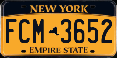 NY license plate FCM3652