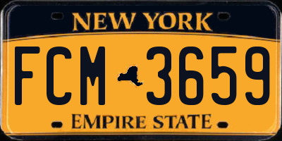 NY license plate FCM3659