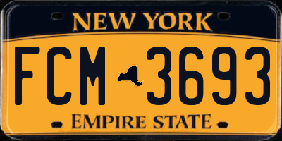 NY license plate FCM3693