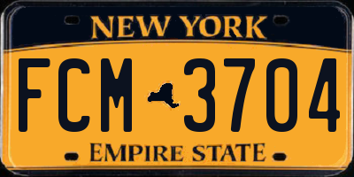 NY license plate FCM3704
