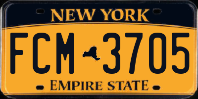 NY license plate FCM3705