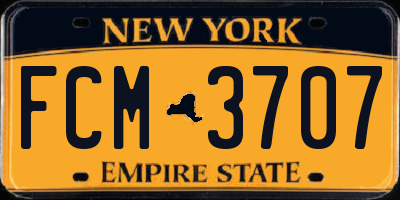 NY license plate FCM3707