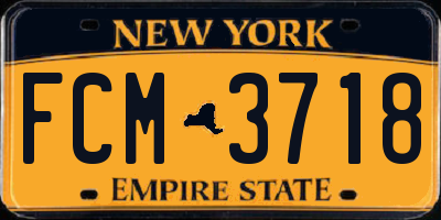 NY license plate FCM3718