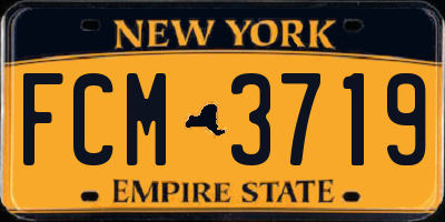 NY license plate FCM3719
