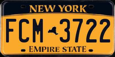 NY license plate FCM3722