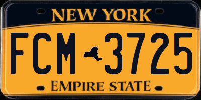 NY license plate FCM3725