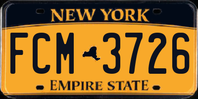 NY license plate FCM3726