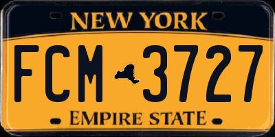 NY license plate FCM3727