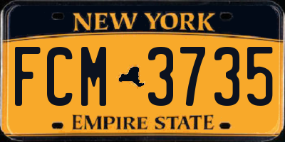NY license plate FCM3735