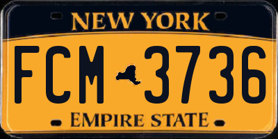 NY license plate FCM3736