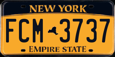 NY license plate FCM3737