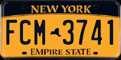 NY license plate FCM3741