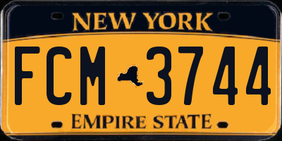 NY license plate FCM3744