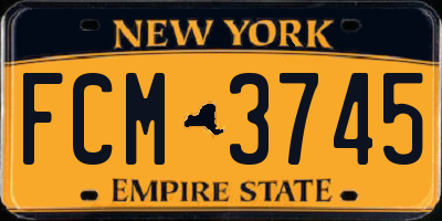 NY license plate FCM3745