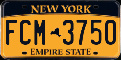 NY license plate FCM3750