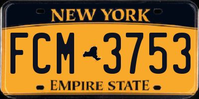 NY license plate FCM3753