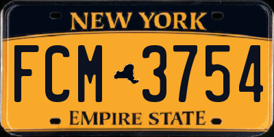 NY license plate FCM3754