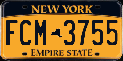 NY license plate FCM3755