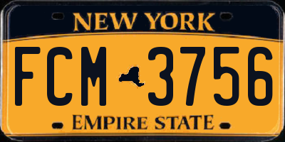 NY license plate FCM3756