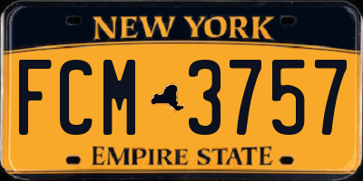 NY license plate FCM3757