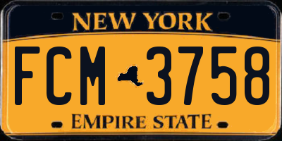 NY license plate FCM3758