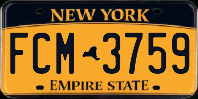 NY license plate FCM3759