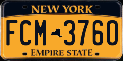NY license plate FCM3760