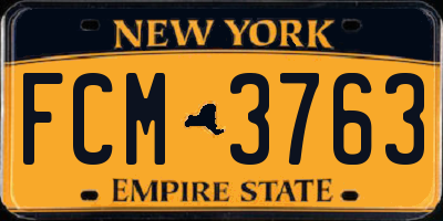 NY license plate FCM3763