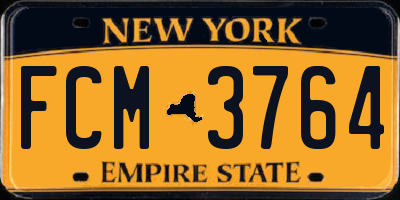 NY license plate FCM3764