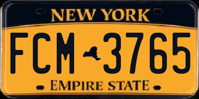NY license plate FCM3765