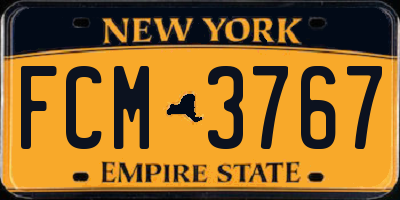 NY license plate FCM3767