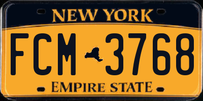 NY license plate FCM3768