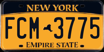 NY license plate FCM3775